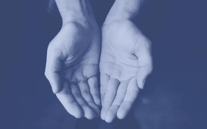 Open hands welcoming what's to come.